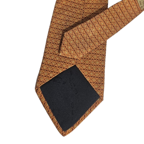 ETRO Brown Geometric Silk LUXURY Tie ITALY - Picture 5 of 5